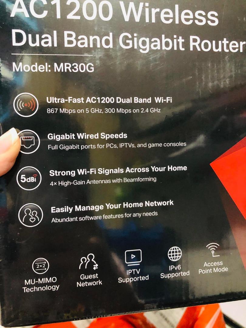 Mercusys MR30G AC1200 Wireless Dual Band Gigabit Router, Computers ...