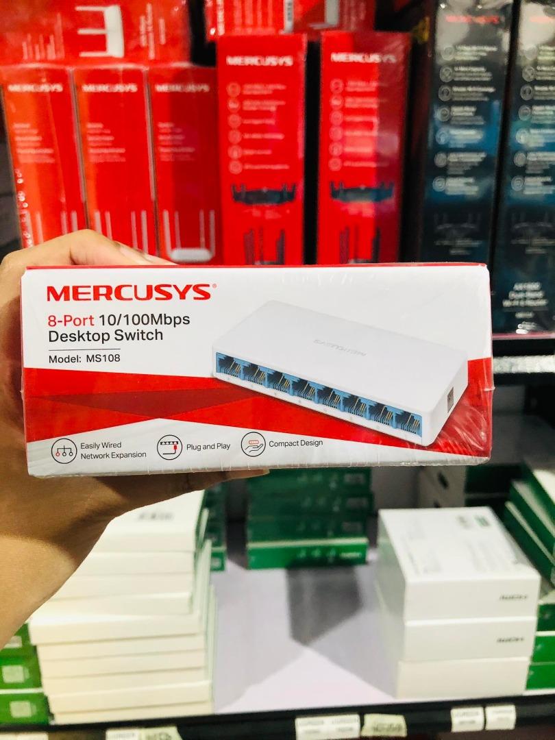 Mercusys MS108 8-Port 10/100Mbps Desktop Switch Network Switch Hub ...