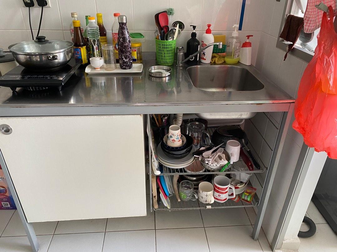 Metal kitchen with sink, Furniture & Home Living, Kitchenware