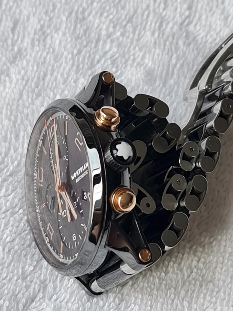 MONTBLANC TIME WALKER 105805 AUTOMATIC CHRONOGRAPH SS BLACK AND