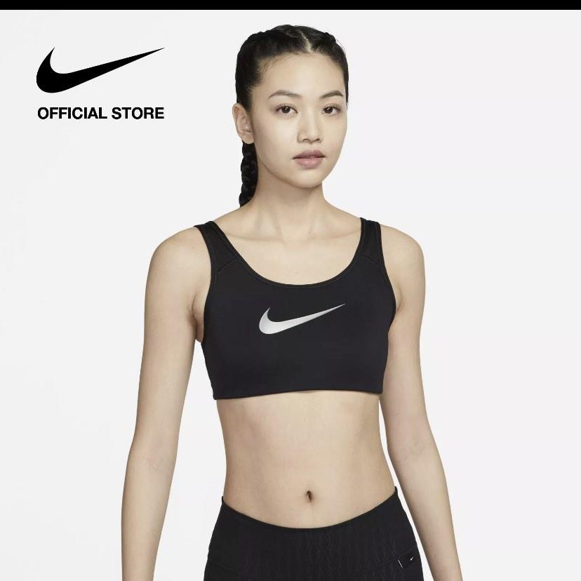 Nike swoosh dri-fit icon clash sports bra black size L, Women's Fashion,  Activewear on Carousell