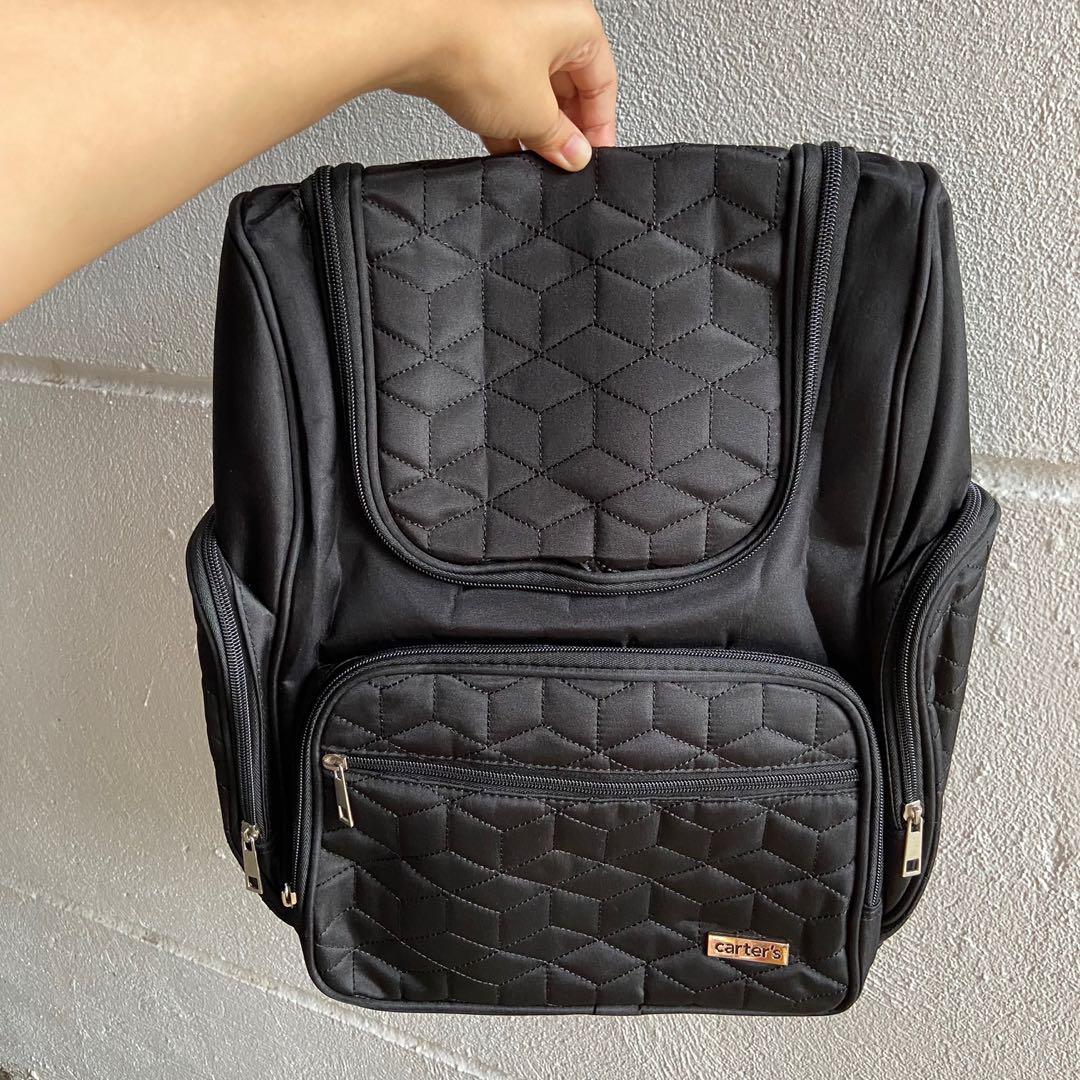 SALE Personal Preloved Black Carter s Diaper Backpack Babies Kids Bathing Changing Changing Mats Accessories on Carousell