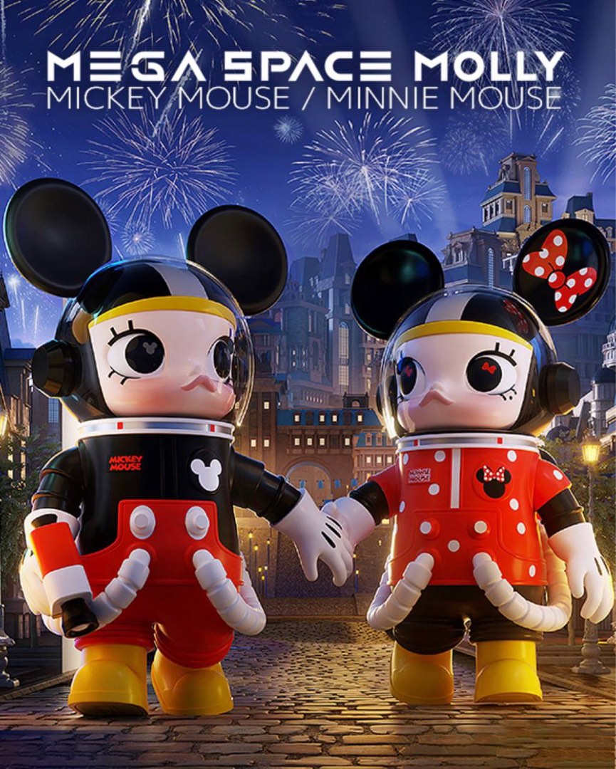 [Preorder]Pop Mart Space Molly Mickey & Minnie Mouse 400%, Hobbies