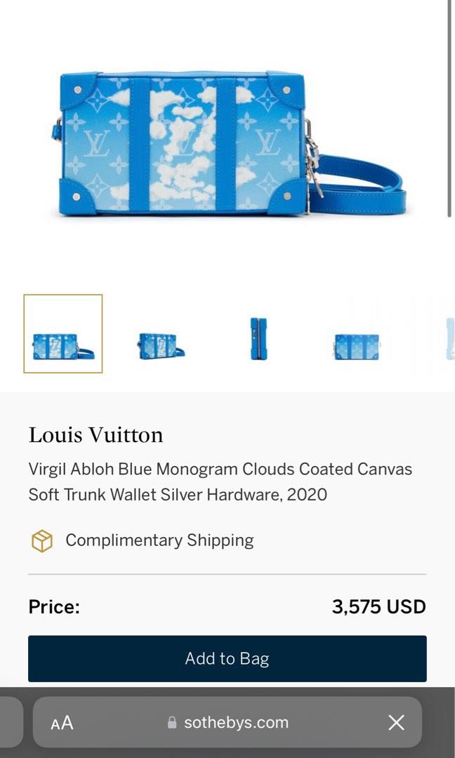 Louis Vuitton Virgil Abloh Blue Monogram Clouds Coated Canvas Soft