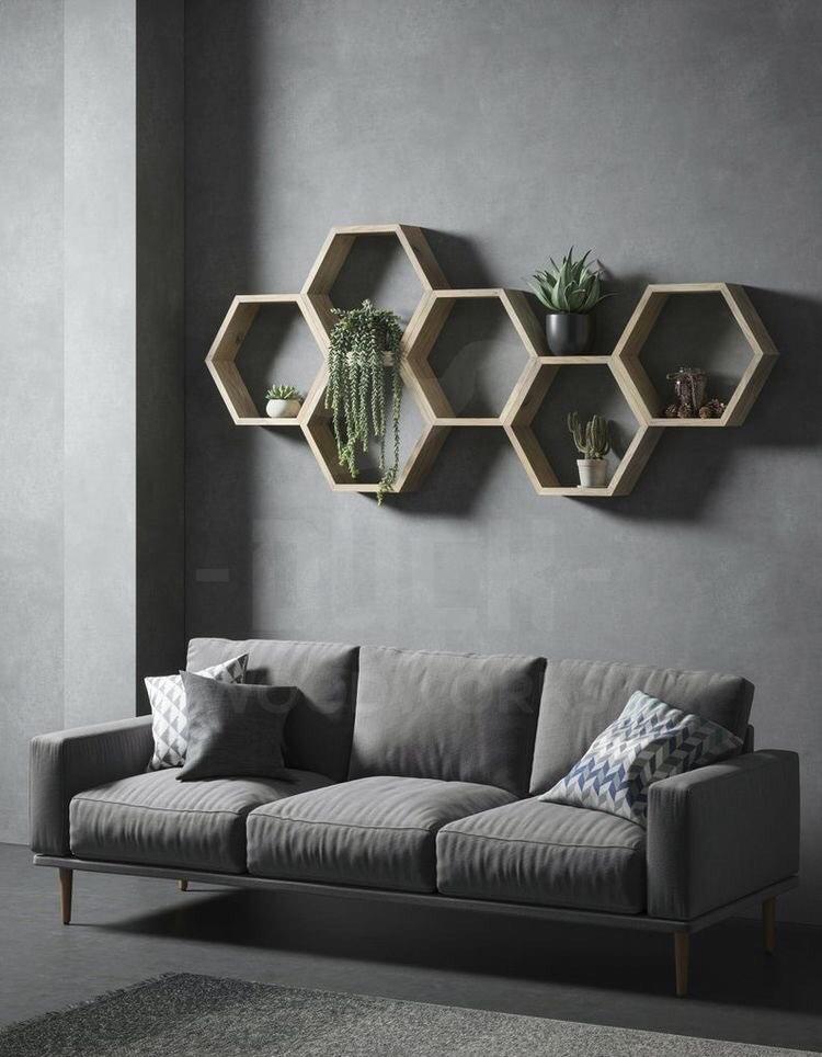 Honeycomb Wall Shelf Ideas | Living room designs, Living room decor  apartment, Living room decor