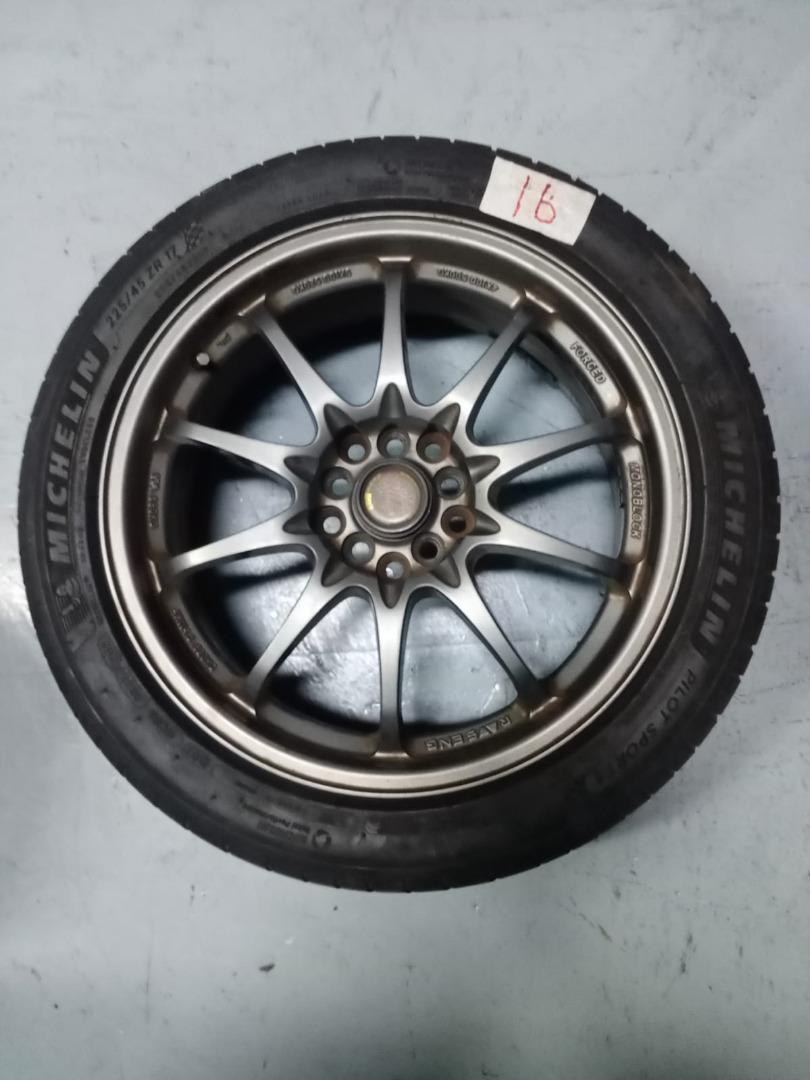 Rays Tyre and Rim Set, Car Accessories, Tyres & Rims on Carousell