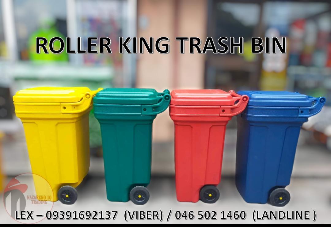 roller king trash bin 250 Liters, Furniture & Home Living, Cleaning