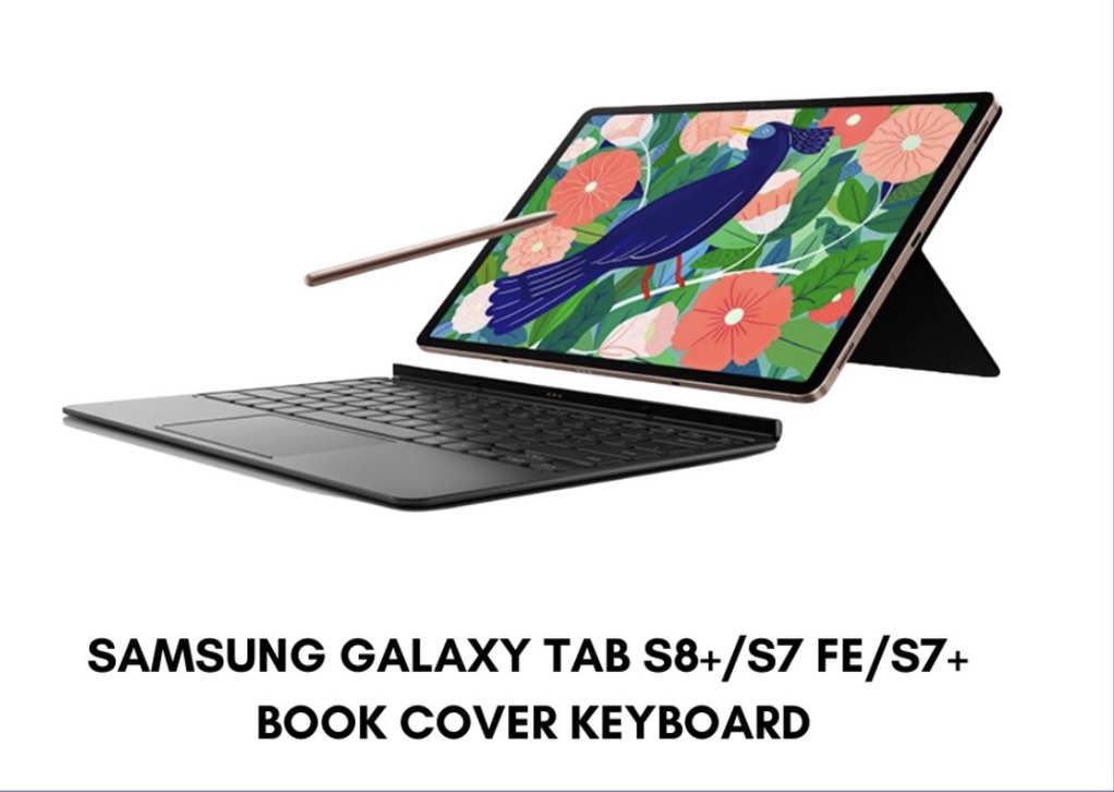 Samsung Galaxy Tab S8+/S7 FE/S7+ Book Cover Keyboard TrackPad, Mobile Phones & Gadgets, Tablets