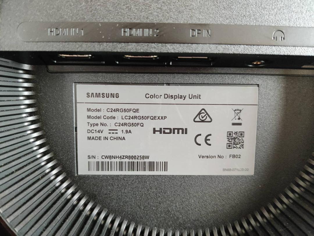Samsung Odyssey CRG5 24" 144hz Curved Monitor, Computers & Tech, Parts ...