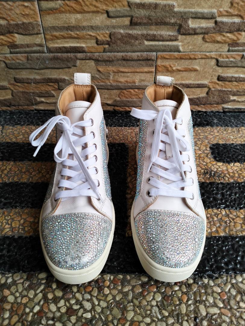 Swarovski Red Bottoms Sneakers White Louis Strass Louboutin