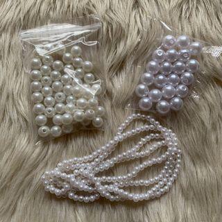 Set of Acrylic Plastic Faux Pearl Beads