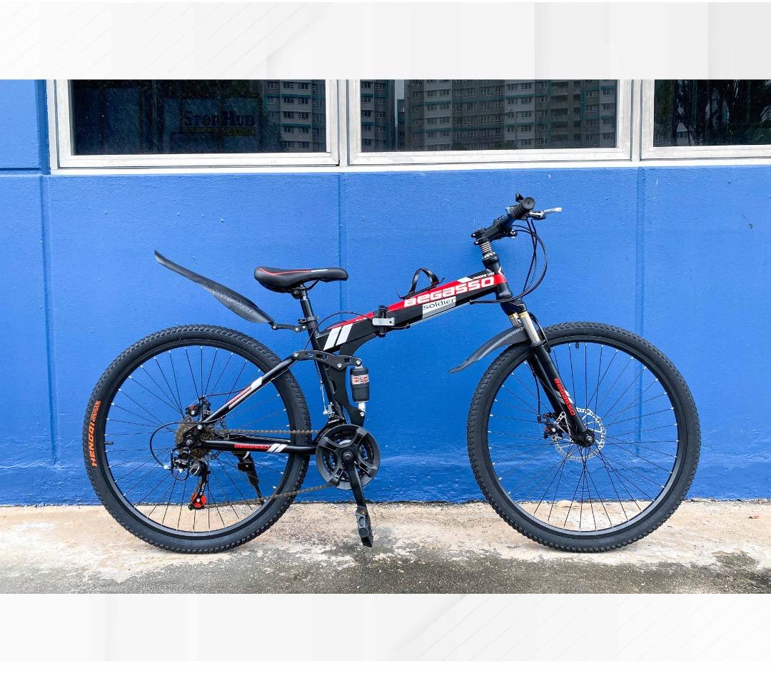 thumbnail image 2 of PRIJESSE 26"" Foldable Mountain Bike, 24-Speed, Dual Suspension, Double Disc Brake, Anti-Slip, Unisex 2 of 9