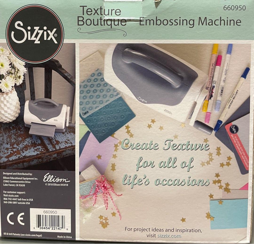 Sizzix 660950 Texture Boutique Embossing Machine White and Gray 
