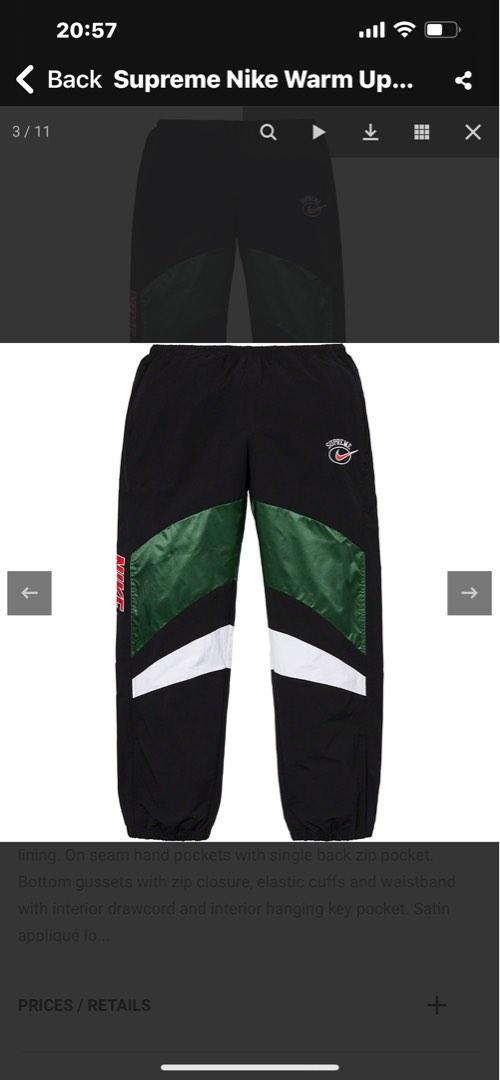 SS19 Supreme/Nike Warm Up Pant - Brand NEW !!, 男裝, 褲＆半截裙