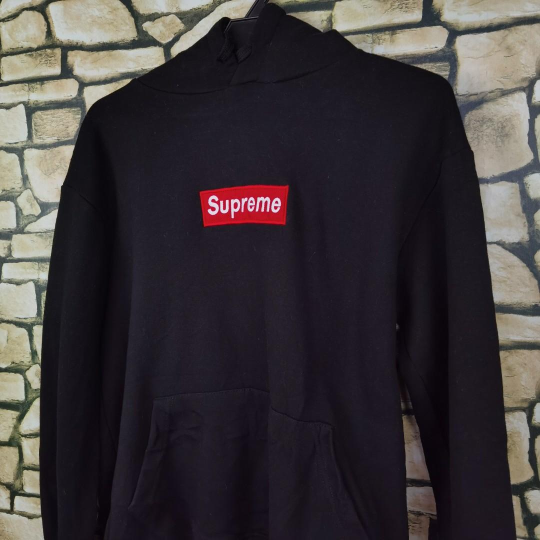 Supreme Box Logo (tidak ori) Black Hoodie sz M, Men's Fashion