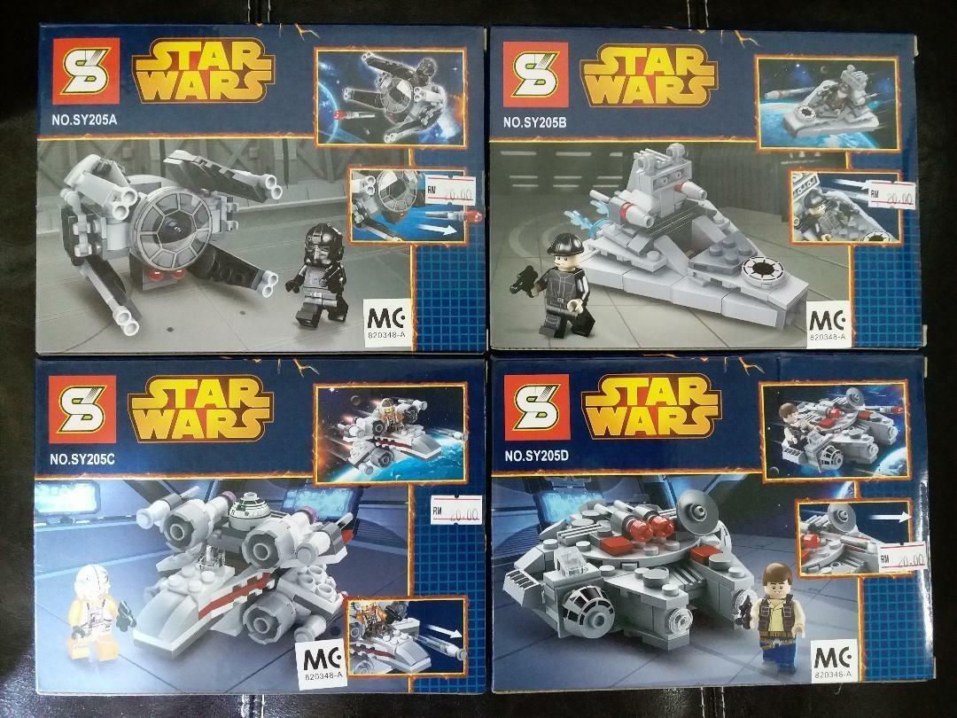SY BRAND STAR WARS SPACESHIPS LEGO BRICK SET OF 4 SY205A B C D