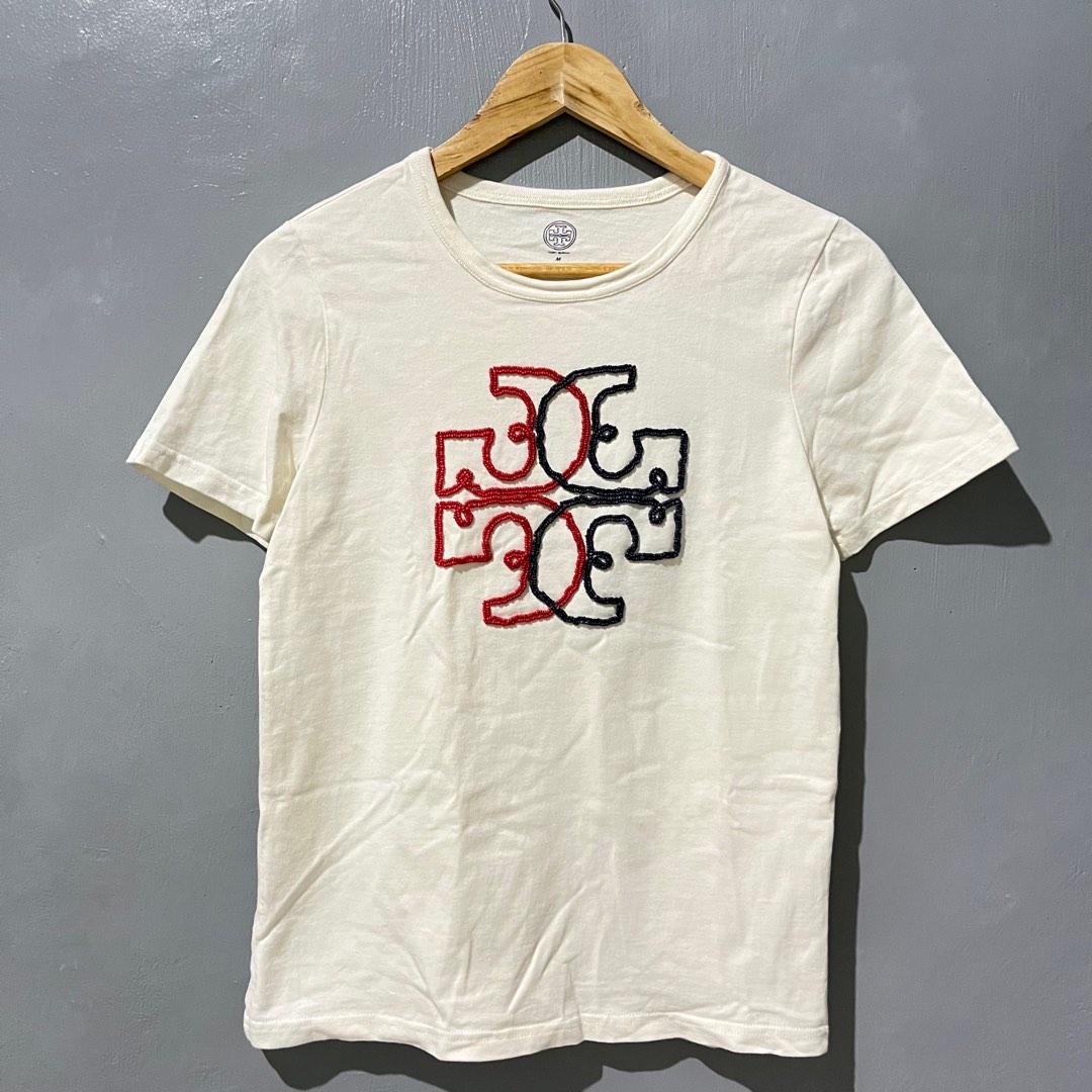 Tory Burch Embroidered Color-Block Logo Tshirt, Women's Fashion, Tops,  Shirts on Carousell