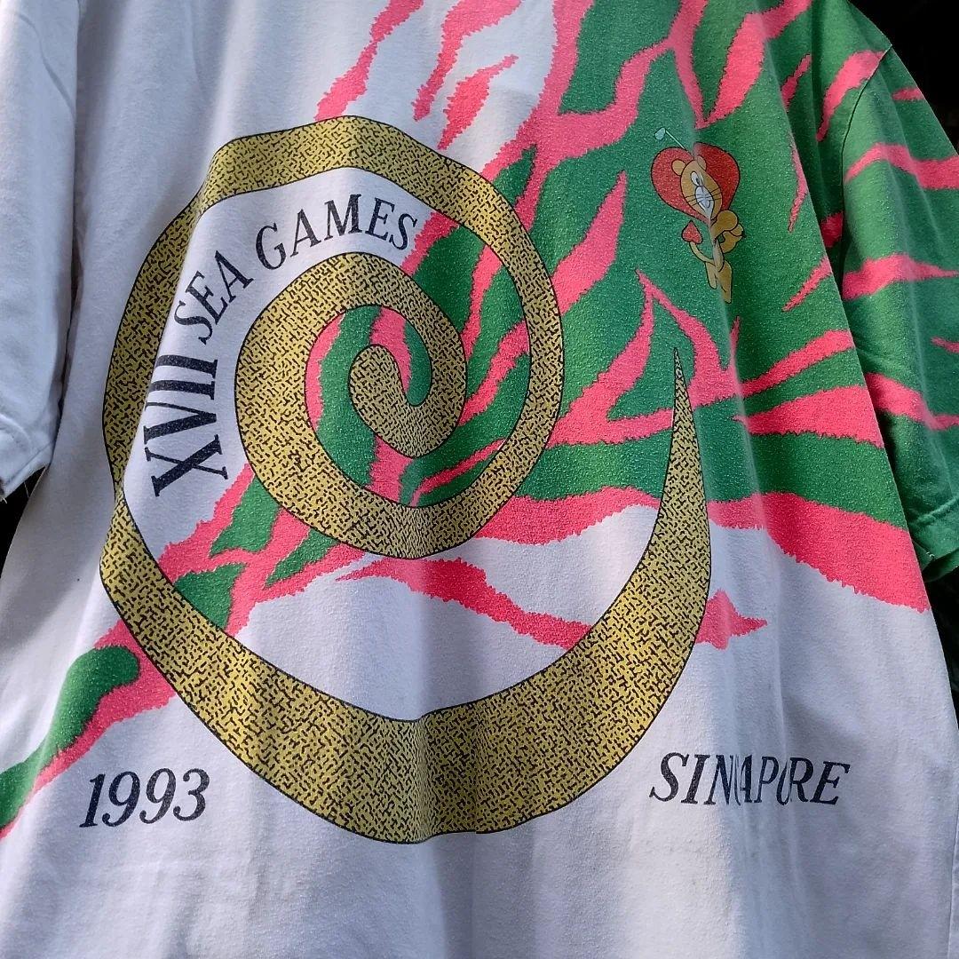 TSHIRT VINTAGE SEA GAMES SINGAPORE 93', Fesyen Pria, Pakaian