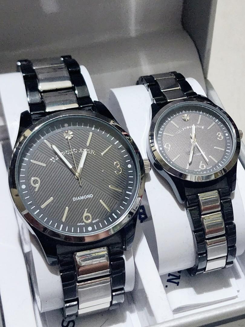 US Polo Assn USPA Stainless Steel Couple Watch Two Tone