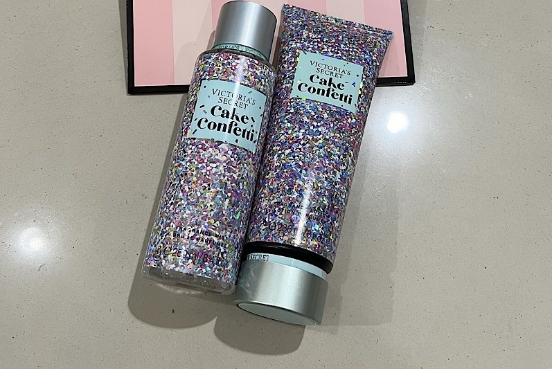 Victoria secret cake confetti bundling set body mist + lotion
