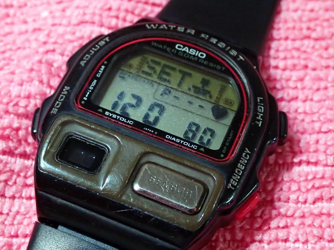 VINTAGE CASIO BP-100 BLOOD PRESSURE MONITOR DIGITAL WATCH 90s