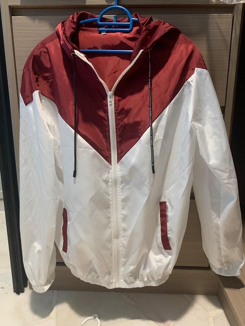 White Maroon WindBreaker