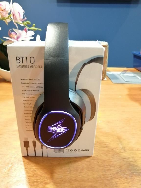 Wireless Headphone 5.0 with 7 rainbow color LED KOREAN Thunder design