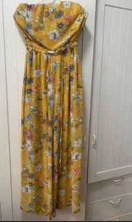 Yellow Floral Tube Jumpsuit from Singapore