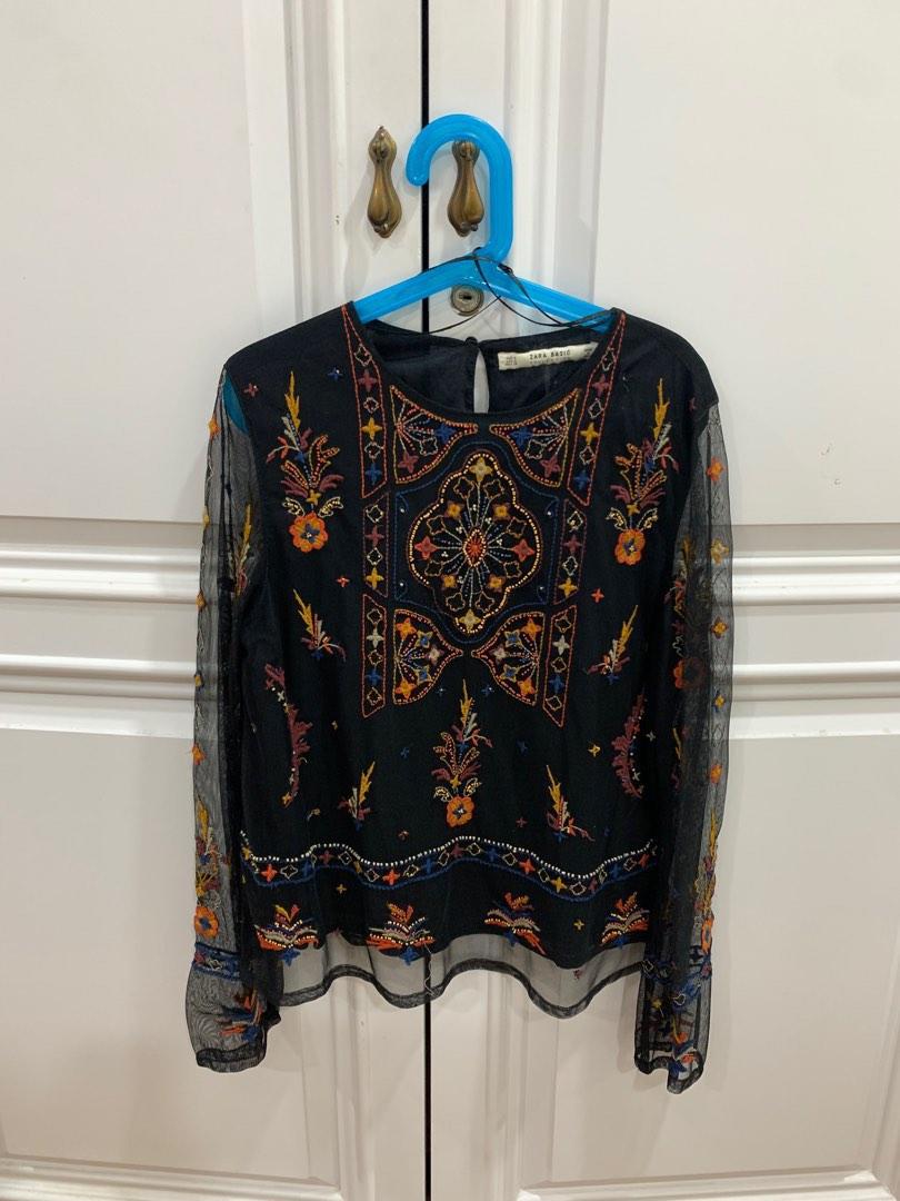Zara chiffon top hotsell