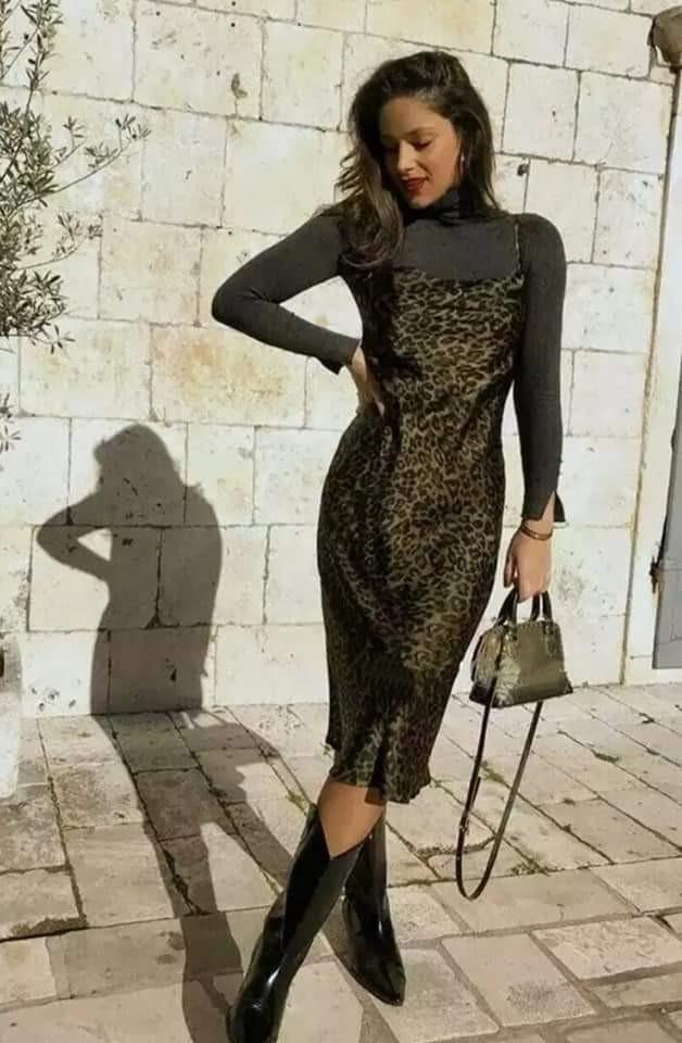 Zara leopard print satin dress