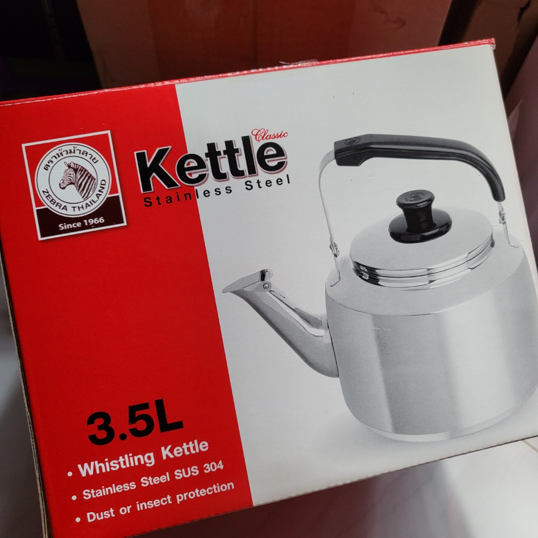 Zebra Stainless Steel Kettle 3.5L, Furniture & Home Living, Kitchenware