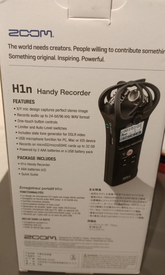 Zoom H1n Professional Handy Music Recorder, Audio, Voice Recorders on Carousell