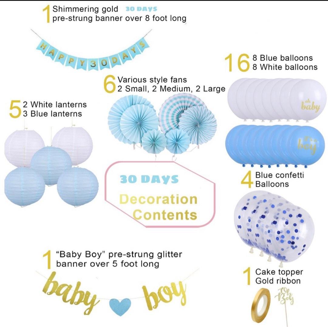 30 Days Baby Boy Full Month Party Decorations, Hobbies & Toys