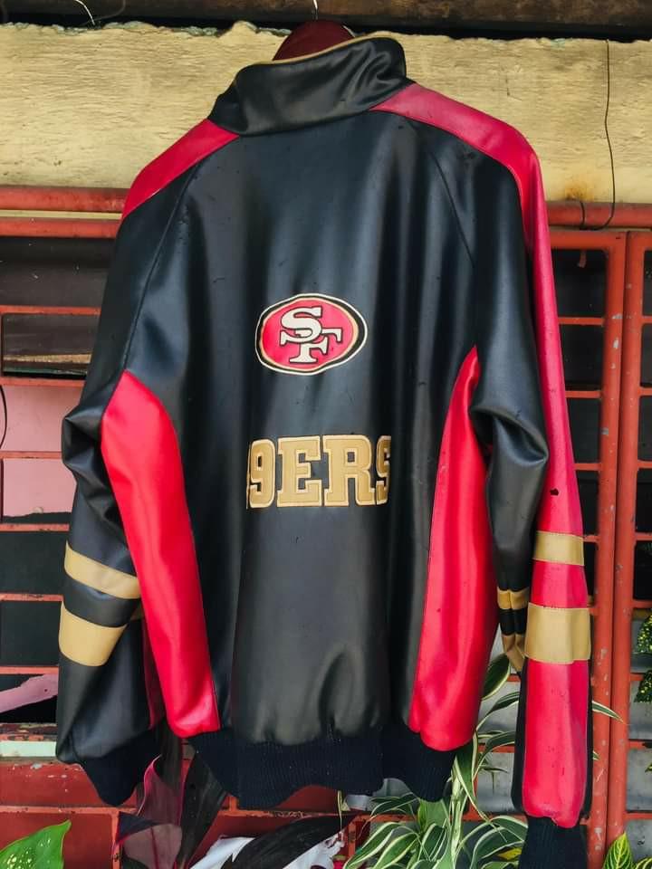 Vtg raro 90s Jeff Hamilton SF 49ers NFL varsity mezcla cuero