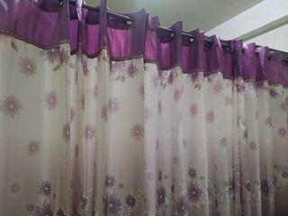 浪漫紫窗簾三片