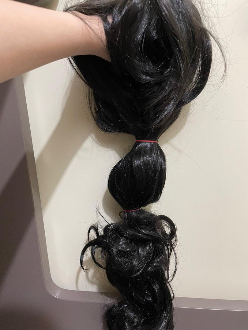 道具假髮 長髮有陰 黑色 美容 化妝品 健康及美容 頭髮護理 Carousell