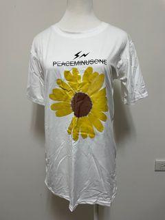 免費商品 全新 Xuerual 白色 太陽花 長版 上衣 短袖 衣服 白色