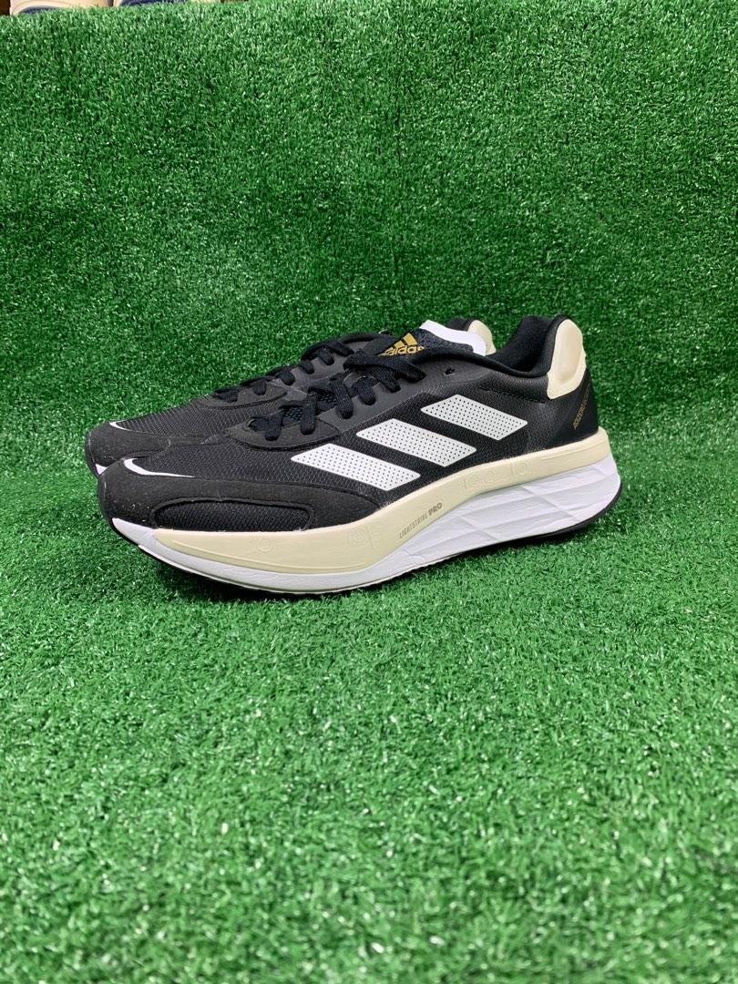 Adidas Adizero Boston 10 Black & White, Men's Fashion, Footwear