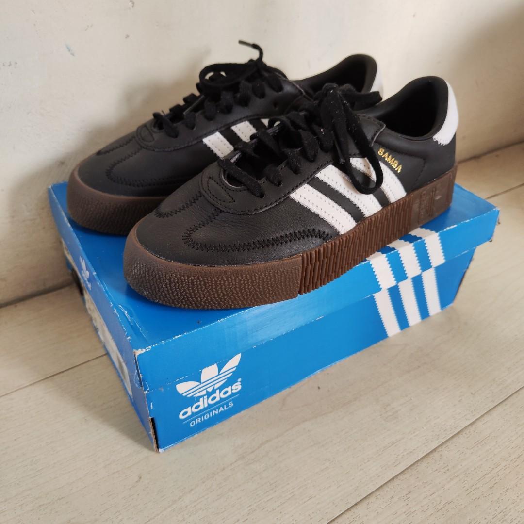 Adidas originals samba rose trainers in triple sales black