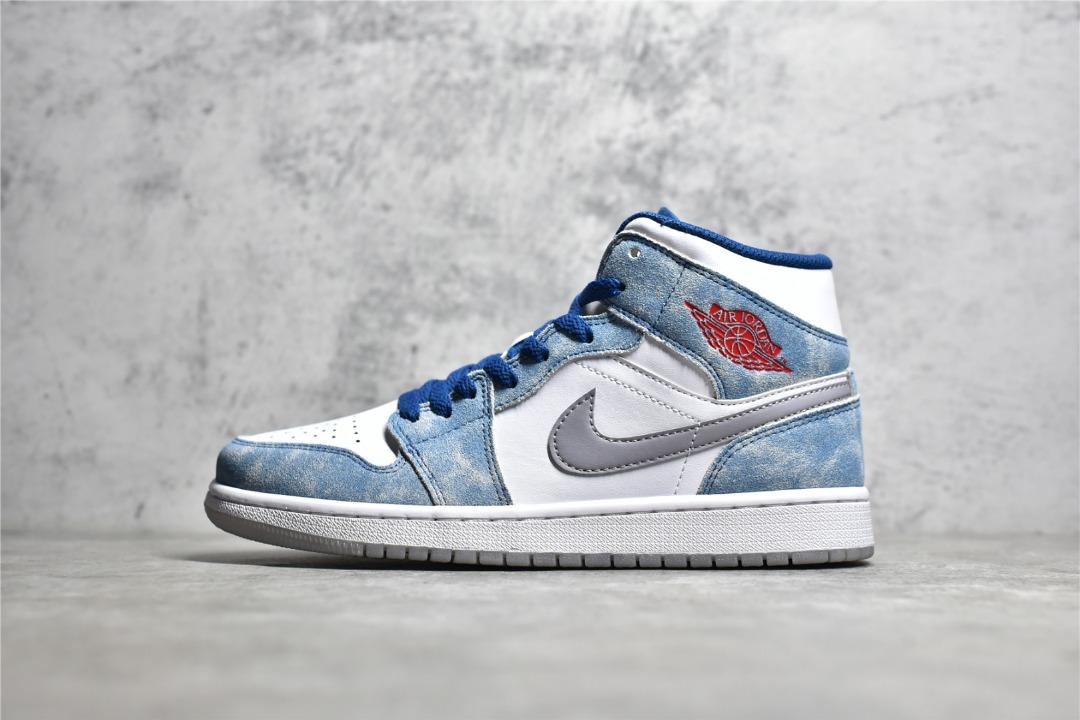 Air jordan 1 sale mid blue and red