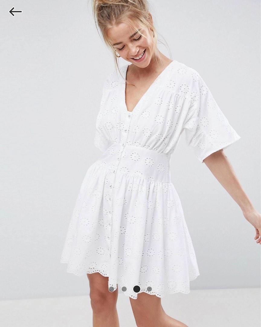 ASOS Broderie Casual Tea Dress Women s Fashion Dresses Sets
