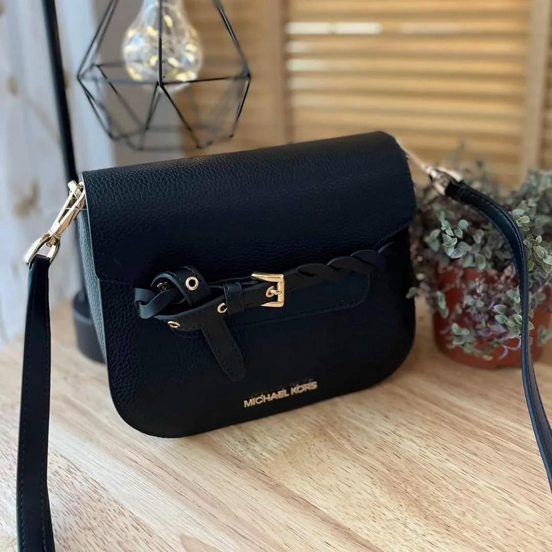 AUTHENTIC MICHAEL KORS EMILIA SMALL PEBBLED LEATHER CROSSBODY BAG  (BLACK)35S2GU5C5T, Luxury, Bags & Wallets on Carousell