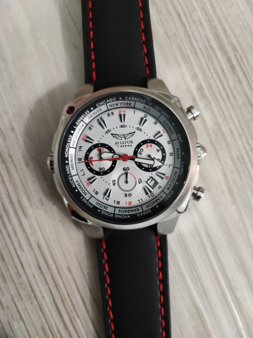 Aviator World Time Chronograph Watch F-Series, Men's Fashion, Watches ...