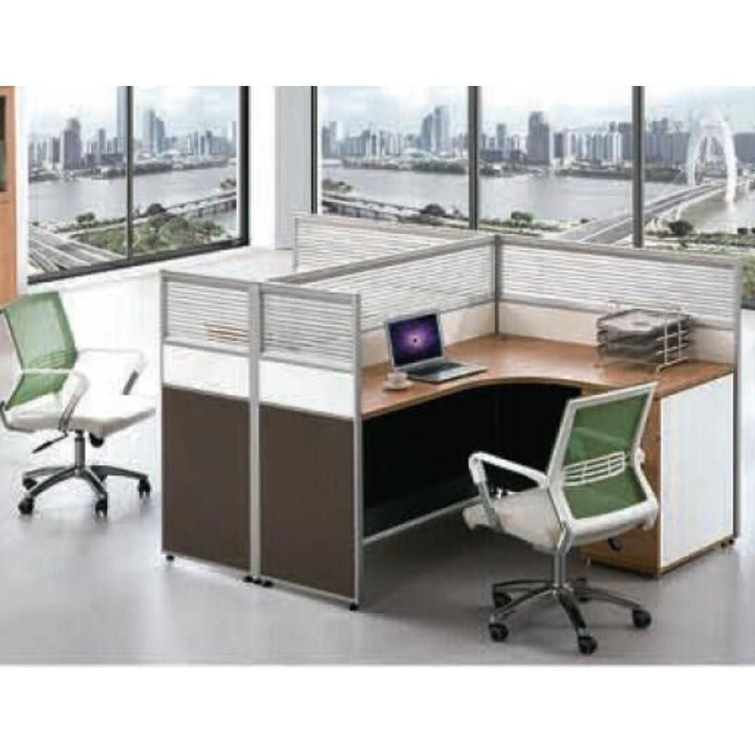 B41 Workstation w Partition, Office Table, System Furniture Cubicle ...