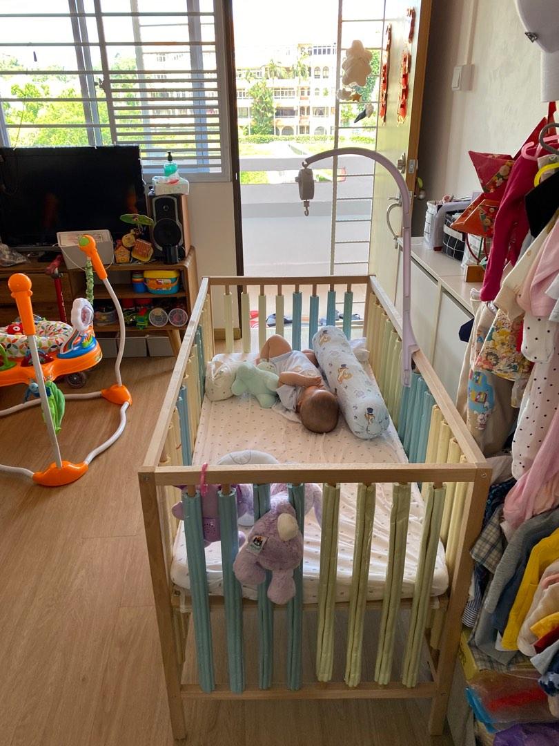 Baby cot crib with soft foam padding bumpers Babies Kids Baby