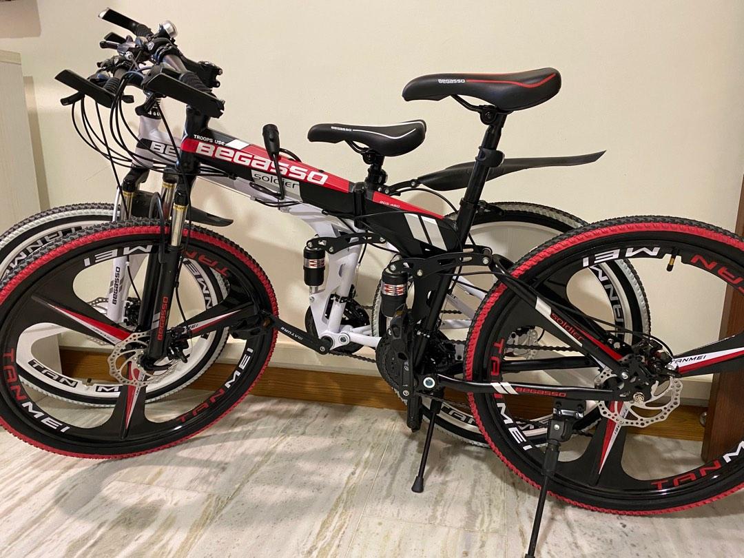 Begasso Mountain Bike Foldable Mountain Bike 26 Wheels 3 Blades