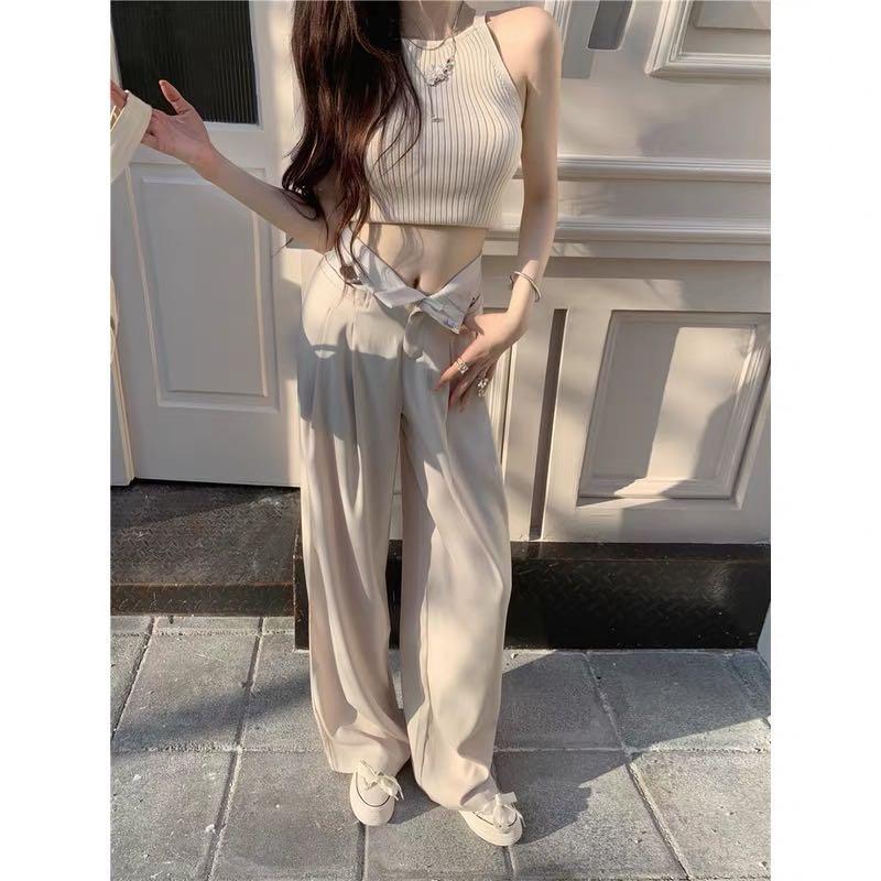 Beige Culottes Pants, Women's Fashion, Bottoms, Other Bottoms on Carousell