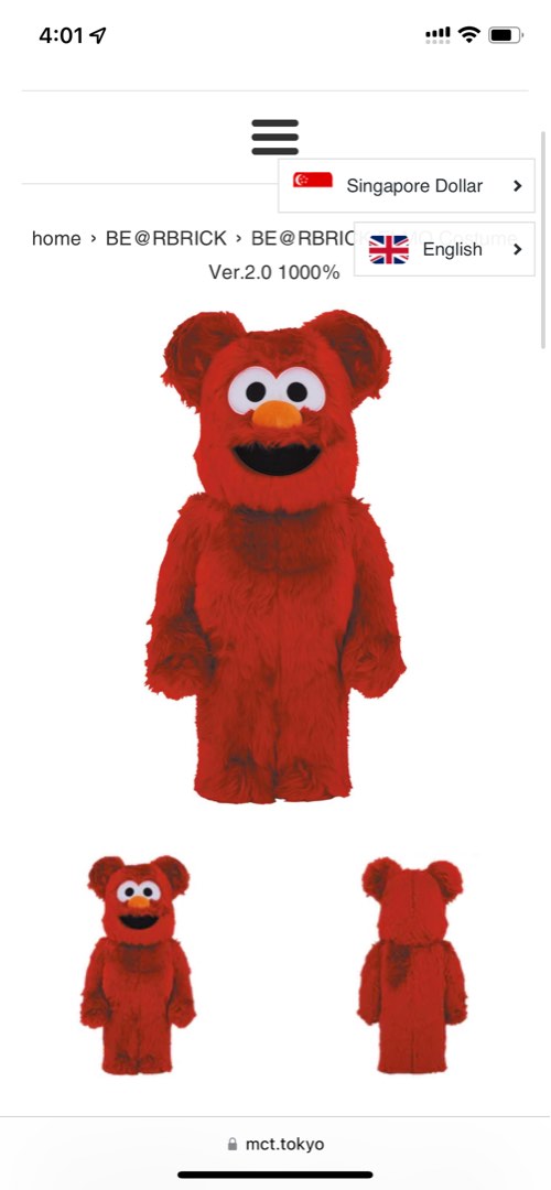 NEW BE@RBRICK ELMO Costume Ver.2.0 1000％