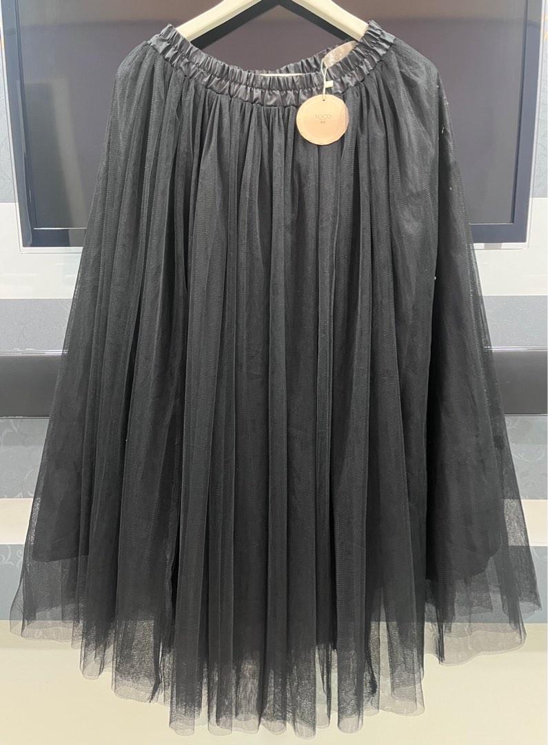 Black Mesh Long Skirt, Women's Fashion, Bottoms, Skirts on Carousell
