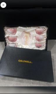 BNIB 6pcs set coffee tea cup plates high tea dessert in mable printed